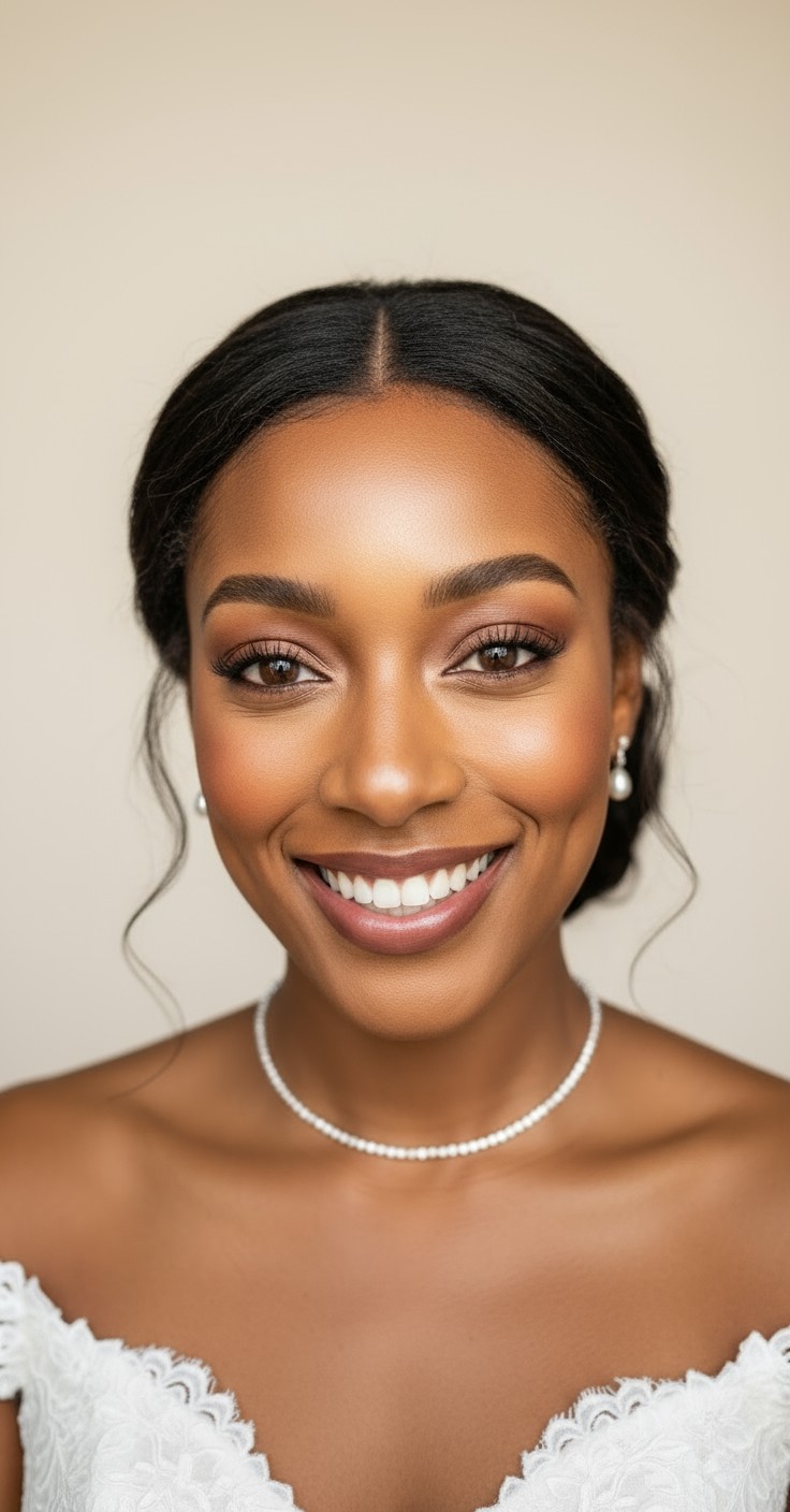 After Loose Low Bun Wedding Hair